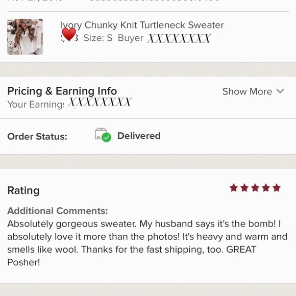 LAST💕 Ivory Chunky Knit Turtleneck Sweater - Picture 5 of 8